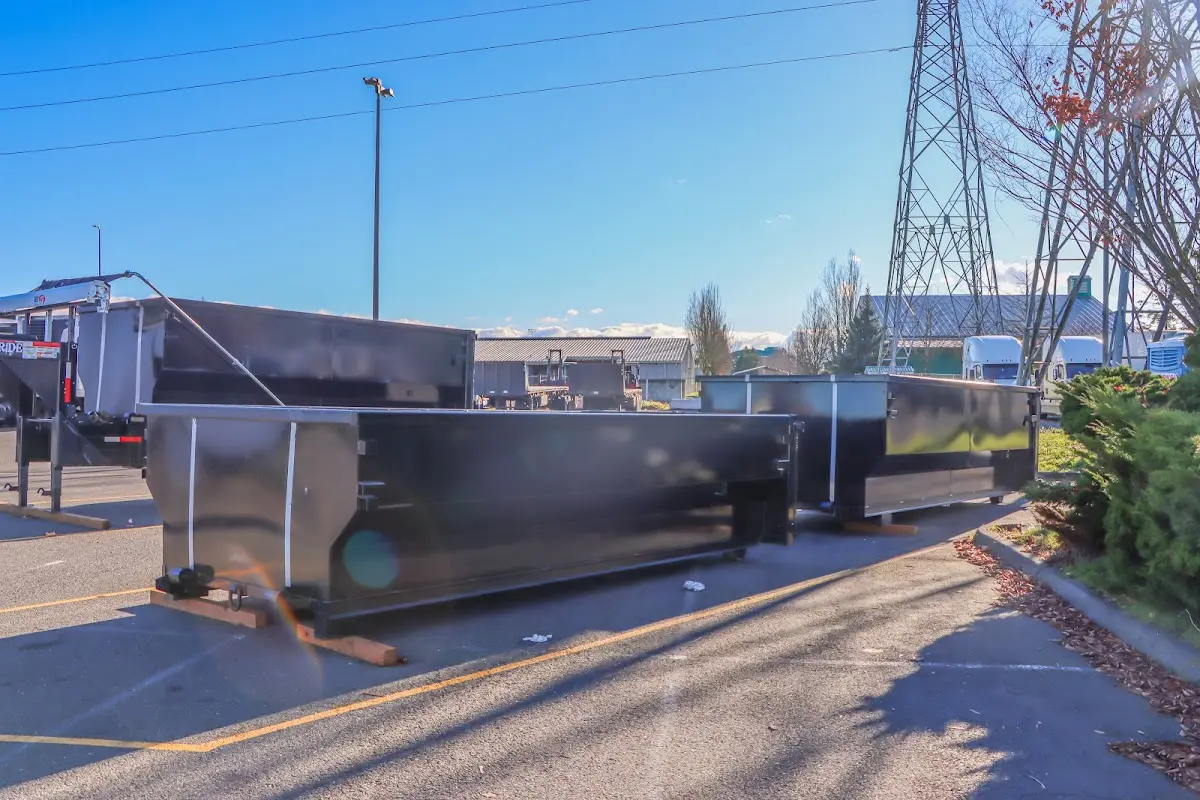 Roll-off dumpster ready for waste disposal at job site for Demolition Dumpster Rental in Corona de Tucson